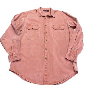 Patagonia Button Up Shirt Men's XL Cotton Work Shirt Rust Orange Long Sleeve